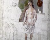 巴勃罗毕加索 - 画家和他的模特儿